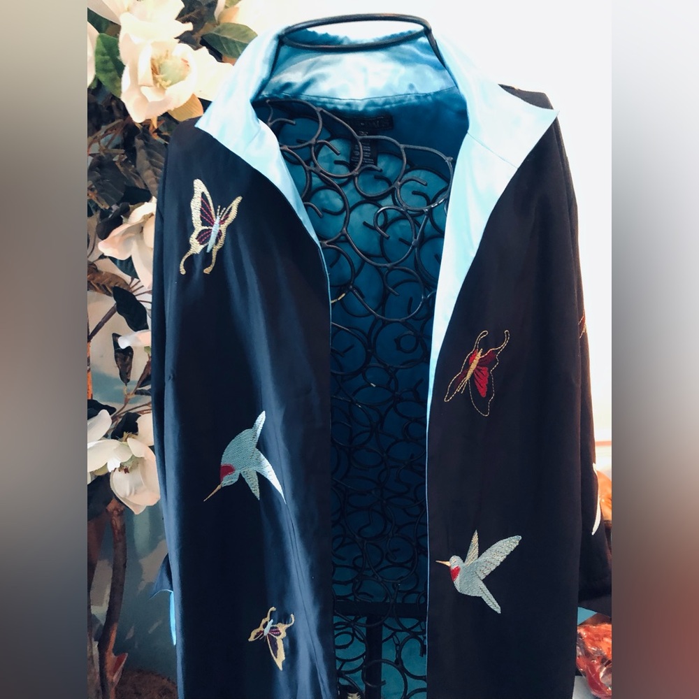 Heidi Daus Black Jacket with Turquoise Satin Lining